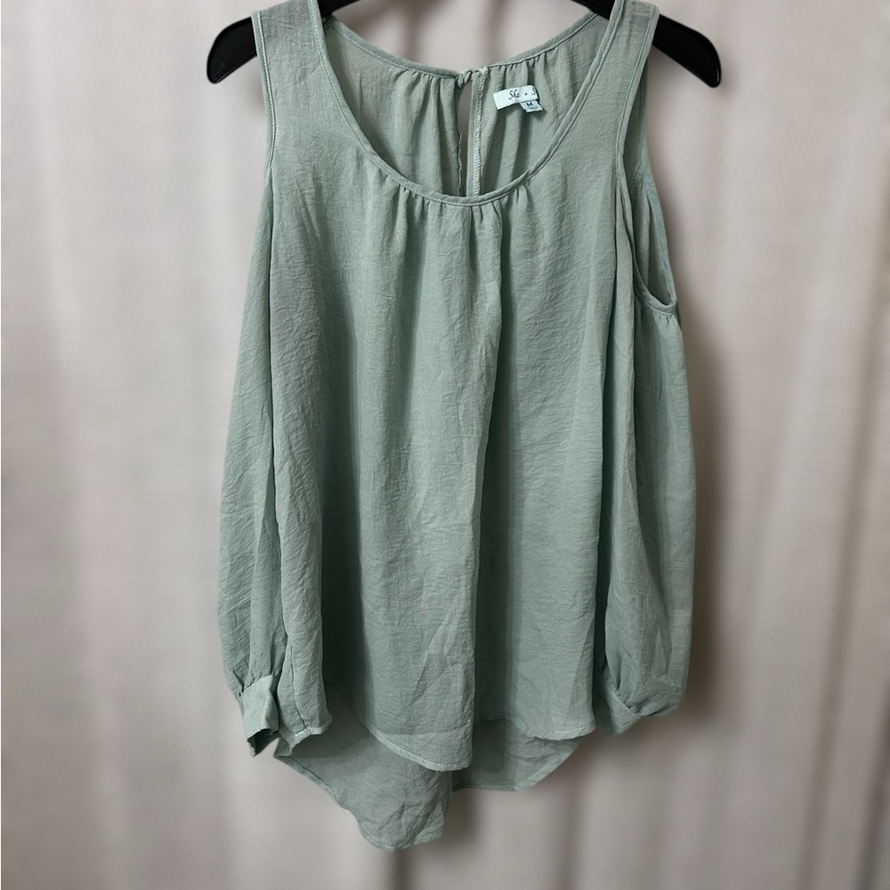 She + Sky Sage Green Top